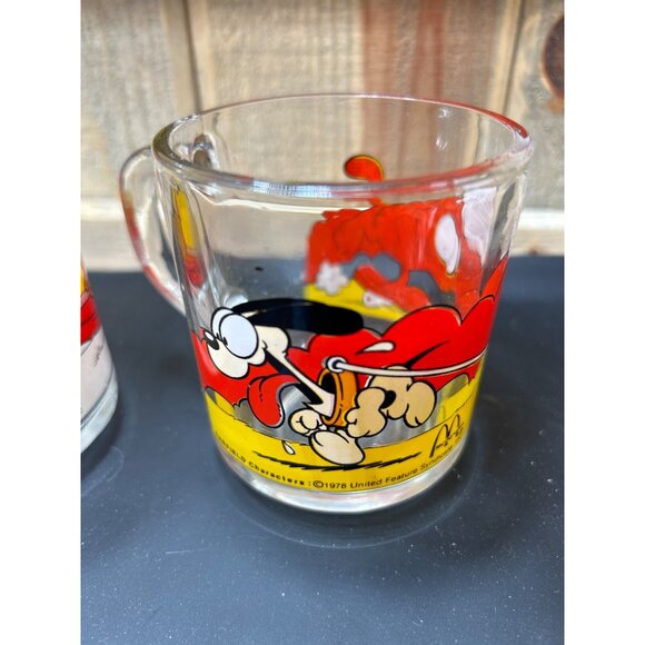 Vintage McDonalds 1978 Garfield Comic Glass Mugs Set - Picture 10 of 10